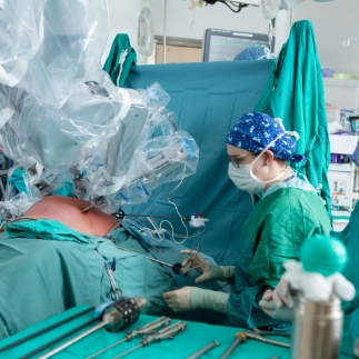 Doctor holds plastic 