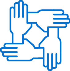 4 hands holding each other